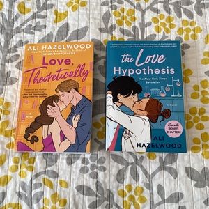 Love Theoretically and The Love Hypothesis by Ali Hazelwood paperback books duo